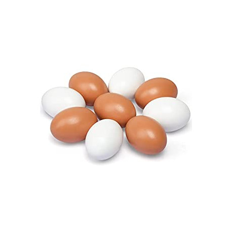 Wooden Fake Eggs ,9 Pieces 2 Colors