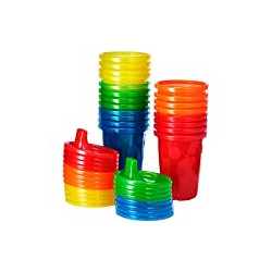 Spill Proof Sippy Cups Value Pack, Rainbow, 20-Pieces