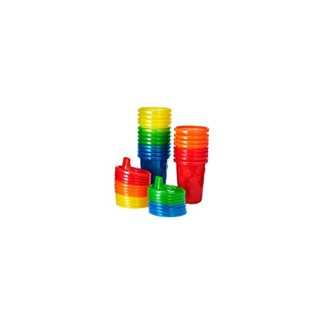 Spill Proof Sippy Cups Value Pack, Rainbow, 20-Pieces