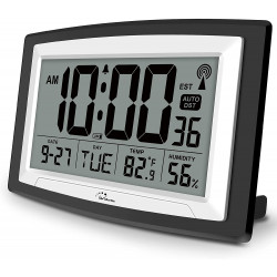 Pack 2 of Atomic Clock with Indoor Temperature and Humidity