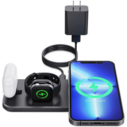 PUDOEN 3-in-1 Foldable Wireless Charging Station