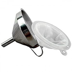 Stainless Steel Funnel with Fine Mesh Strainer