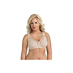 Cotton Soft Cup Full-Coverage Posture Bra, Lace, Front Closure, Wire-Free