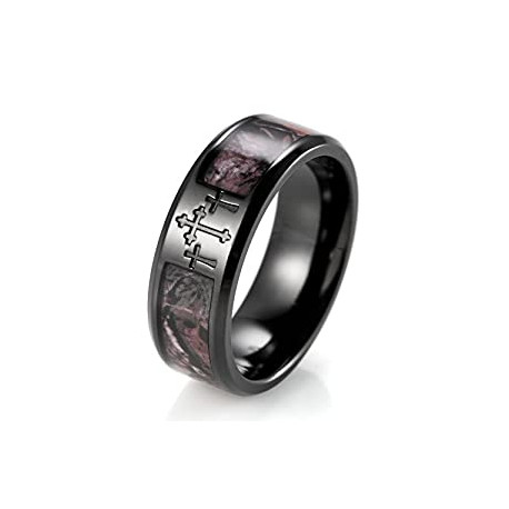 Men's 8mm Plated Black Titanium Wedding