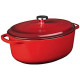 Lodge EC7OD43 Enameled Cast Iron Oval Dutch Oven, 7-Quart, Red