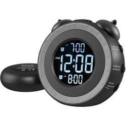Double alarm clock with bed shaker