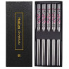 Reusable Non-slip Design Chop Sticks, 5 Pairs Gift Set,Plum