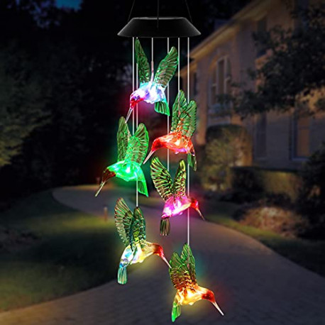 Solar Hummingbird Wind Chimes