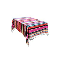 59 x 84 Inch Mexican Blanket Striped Tablecloth for Mexican Party Decorations