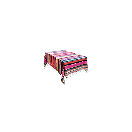 59 x 84 Inch Mexican Blanket Striped Tablecloth for Mexican Party Decorations