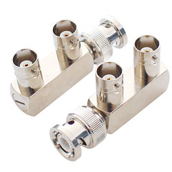 pack 2 of 2-Pack BNC Male to Dual 2 BNC Female Connector F