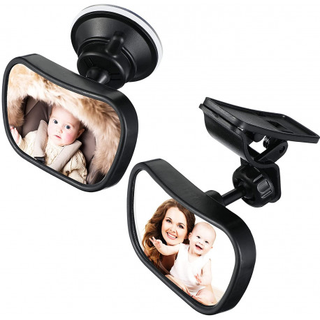 2 Pieces Baby Car Mirror Baby Rear View Seat Mirror Shatterproof Baby