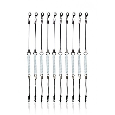 Detachable Elastic Coil-Style Lanyard Replacement (10-Pack)