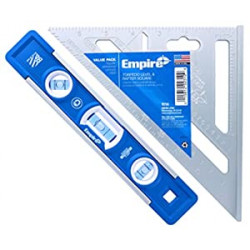 9-Inch Heavy Duty Magnetic Aluminum Torpedo Level and 2990 Magnum Fat Boy 7-Inch Aluminum Rafter Square Combo Kit