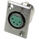 Switchcraft D4F 4-Pin Female XLR Panel Mount Plug, Nickel Finish