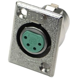 Switchcraft D4F 4-Pin Female XLR Panel Mount Plug, Nickel Finish