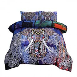 Bohemian Elephant Comforter Set Queen 3-Pieces Microfiber