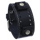 22mm Lug Width Black Wide Leather Cuff Wrist Watch Band