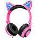 Kids Headphones with LED Light Up Cat Ears