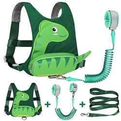 3 in 1 Kids Dinosaur Harnesses Leashes, Children Walking Assistant Wristband Tether Strap Belt for Boys Girls