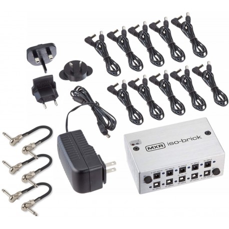 Iso-Brick Power Supply Bundle with 3 MXR Patch Cables