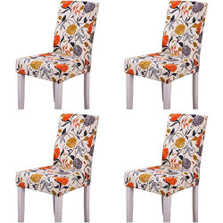 4PCS Stretch Removable Washable Dining Room Chair Protector