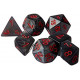 Dice-Velvet Set, Black/Red, Large (18mm - 25mm)