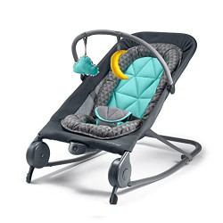 -in-1 Bouncer & Rocker Duo (Gray and Teal) Convenient