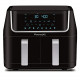 7 in 1 2-Basket Electric Fryer or 1 Extra-Large Capacity Basket 10 QT Black