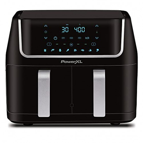 7 in 1 2-Basket Electric Fryer or 1 Extra-Large Capacity Basket 10 QT Black