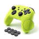 Silicone Case Grip for Nintendo Switch Pro Controller with 4 Pair/8 Pcs Thumbstick Caps, (Yellow)