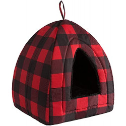 2 in 1 Foldable Comfortable Triangle Cat Bed Tent House