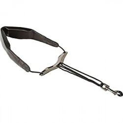 22-Inch Leather - Less-Stress Saxophone Neck Strap with Metal Snap