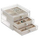Pack 2 of Plastic 3 Jewelry Box, Compact Storage