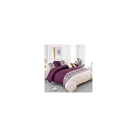 Purple Duvet Cover Queen 3 Pieces Reversible