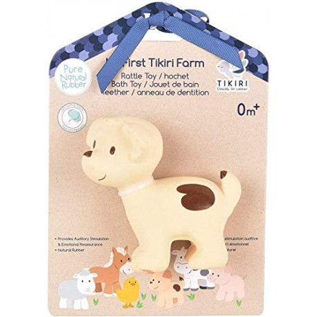 My First Farm Puppy Natural Rubber Rattle (Brown)