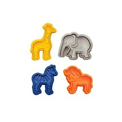 Animal Cracker Cookie Cutters, Set of 4, 4, Multicolor