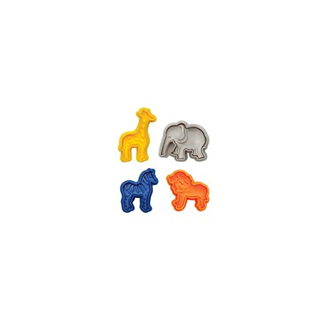 Animal Cracker Cookie Cutters, Set of 4, 4, Multicolor