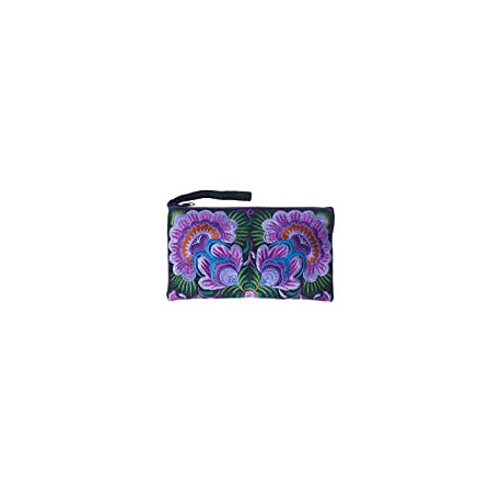 Floral Embroidered Boho Clutch