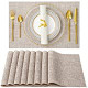 Pack 2 of Set of 8 Heat-Resistant Placemats Stain Resistant Anti-Skid Placemats