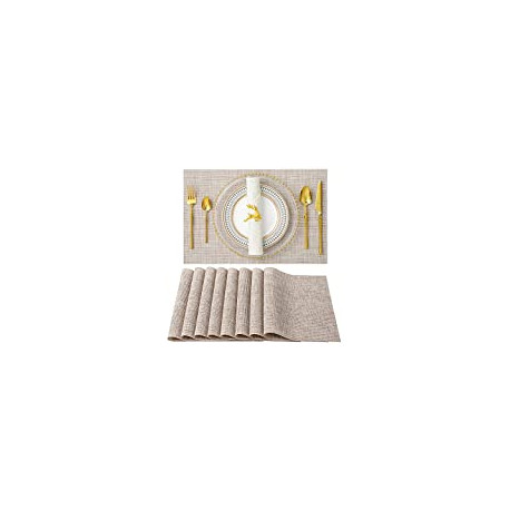 Pack 2 of Set of 8 Heat-Resistant Placemats Stain Resistant Anti-Skid Placemats