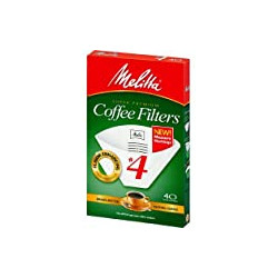 Melitta Cone Coffee Filters with Measure Markings No. 4 White 40 Count Pack of 2 (80 Filters Total)