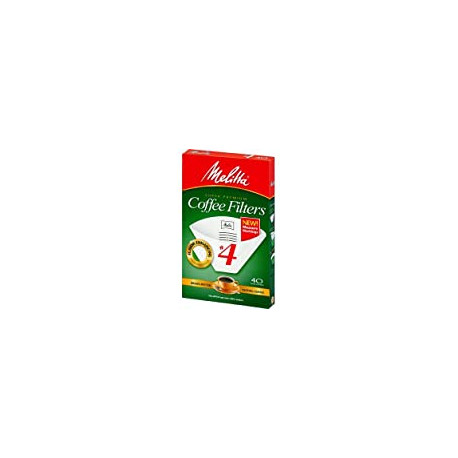 Melitta Cone Coffee Filters with Measure Markings No. 4 White 40 Count Pack of 2 (80 Filters Total)