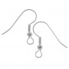 Silver Plated Earring Hooks Wth Ball & Coil (X100)