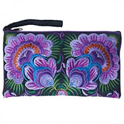 Floral Embroidered Boho Clutch
