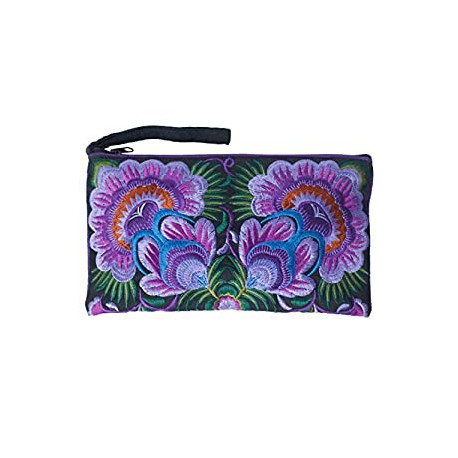 Floral Embroidered Boho Clutch
