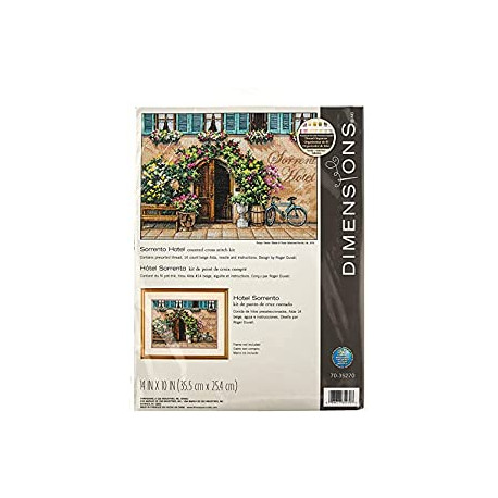 Sorrento Hotel, 14 Count Beige Aida, 14'' x 10''