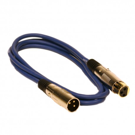 Audio Premium 6 Foot Blue XLR Patch Cable 3 Pin XLRF to XLRM Mic Cord