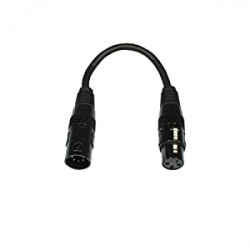 Cable 5 Pin Male to 3 Pin Female DMX Adapter Cable - Black