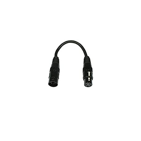 Cable 5 Pin Male to 3 Pin Female DMX Adapter Cable - Black